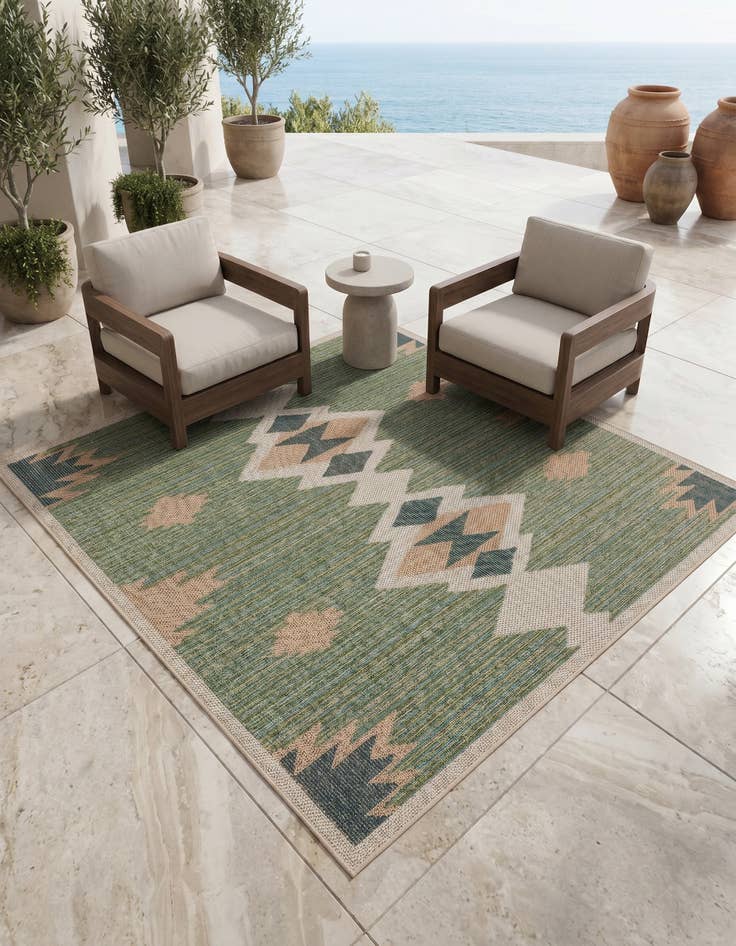 Detail image of 5' 3 x 5' 3 Easy-Clean Baja Indoor / Outdoor Square Rug