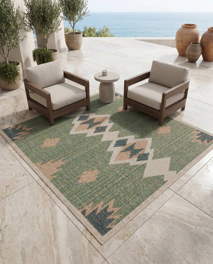 Detail image of 5' 3 x 5' 3 Easy-Clean Baja Indoor / Outdoor Square Rug