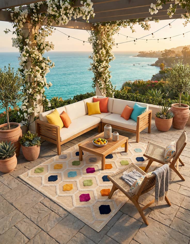 Detail image of 6' x 9' Easy-Clean Aruba Indoor / Outdoor Rug