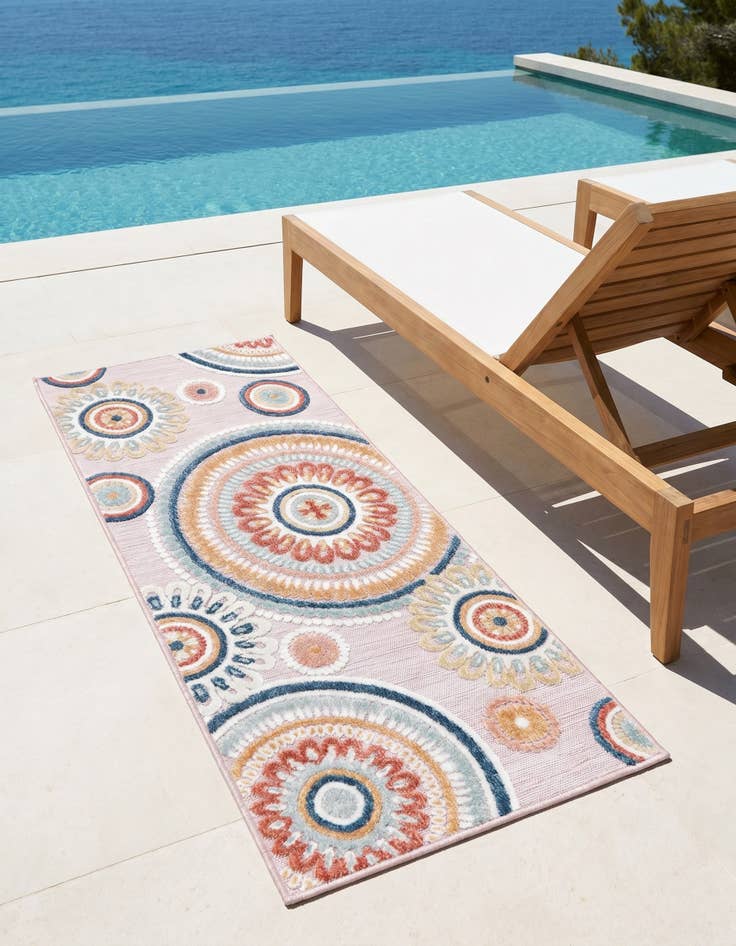 Detail image of 2' 2 x 5' 3 Easy-Clean Botanical Indoor / Outdoor Runner Rug