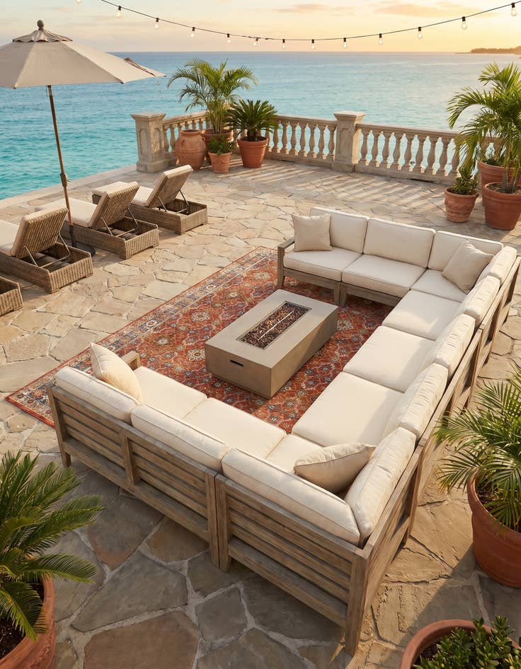 Detail image of 9' x 12' Easy-Clean Traditional Indoor / Outdoor Rug