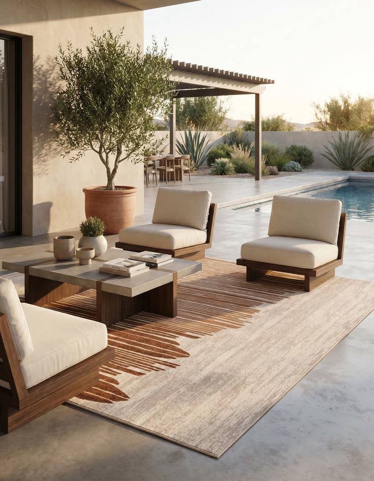 Detail image of 9' x 12' Easy-Clean Modern Indoor / Outdoor Rug