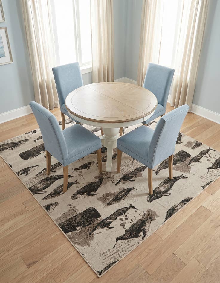 Detail image of 7' 10 x 7' 10 Easy-Clean Coastal Indoor / Outdoor Square Rug