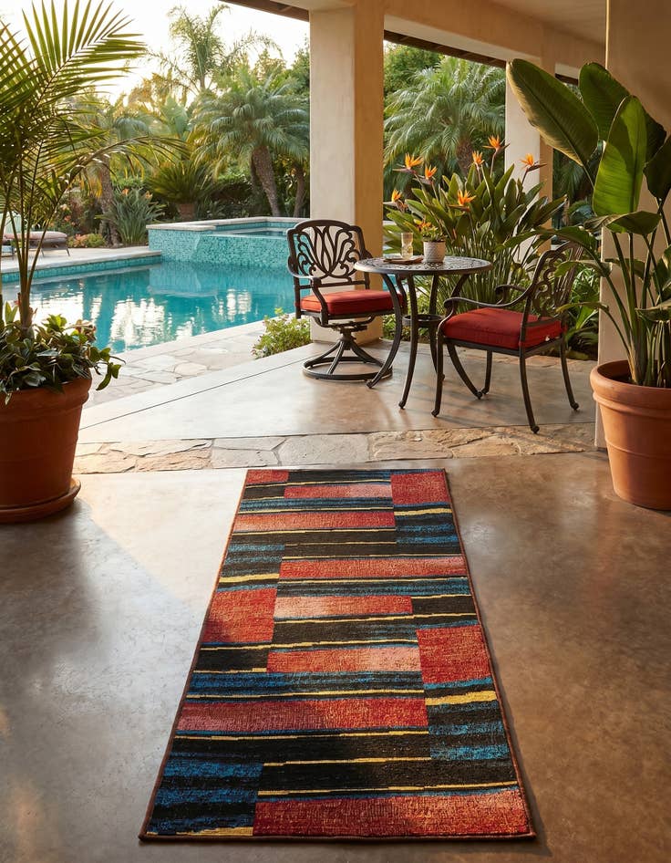 Detail image of 2' x 5' Easy-Clean Modern Indoor / Outdoor Runner Rug