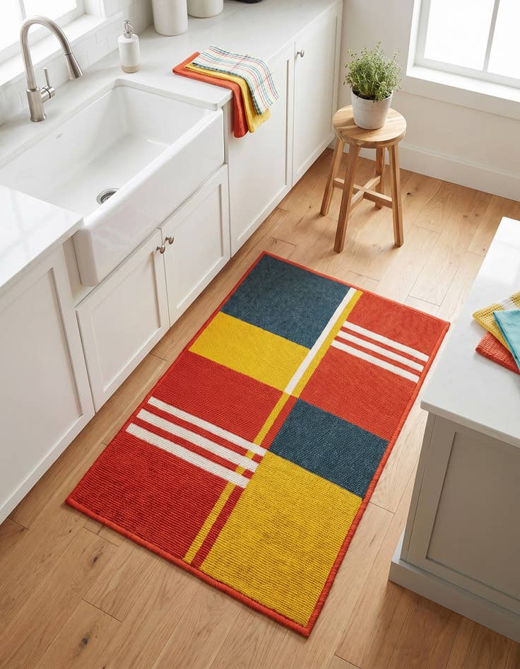 Detail image of 2' x 3' Easy-Clean Modern Indoor / Outdoor Rug