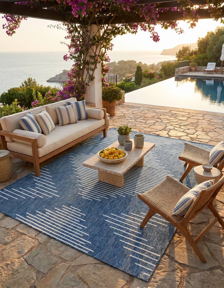 Detail image of 9' x 12' Easy-Clean Modern Indoor / Outdoor Rug