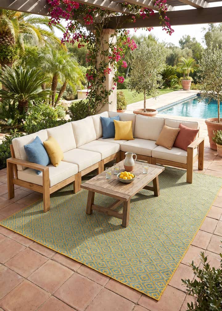 9' x 12' Easy-Clean Jill Zarin Costa Rica Indoor / Outdoor Rug