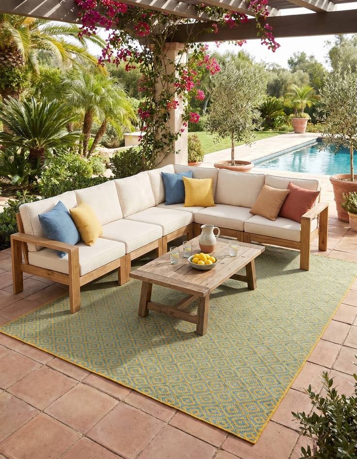 Detail image of 9' x 12' Easy-Clean Jill Zarin Costa Rica Indoor / Outdoor Rug