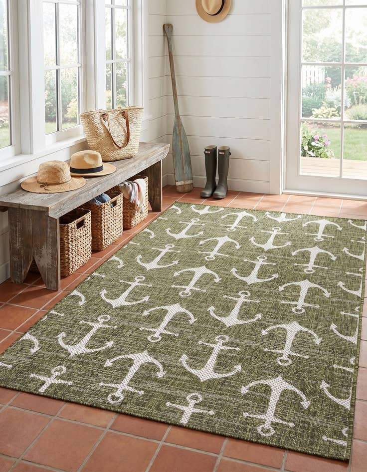Detail image of 4' x 6' Easy-Clean Coastal Indoor / Outdoor Rug