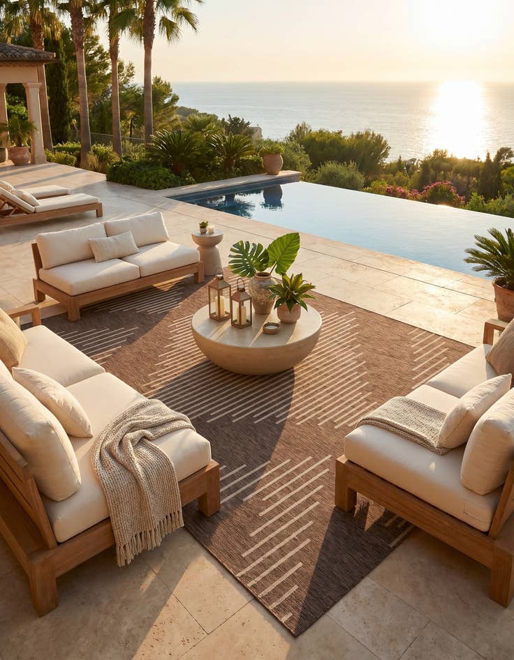 Detail image of 10' x 13' Easy-Clean Modern Indoor / Outdoor Rug