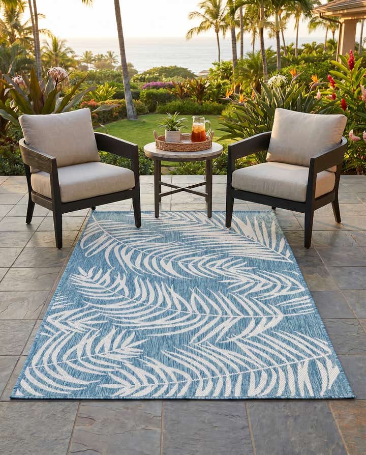 4' x 6' Easy-Clean Botanical Indoor / Outdoor Rug