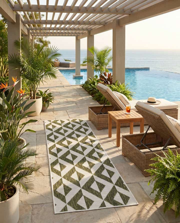 2' x 6' Easy-Clean Jill Zarin Napa Indoor / Outdoor Runner Rug