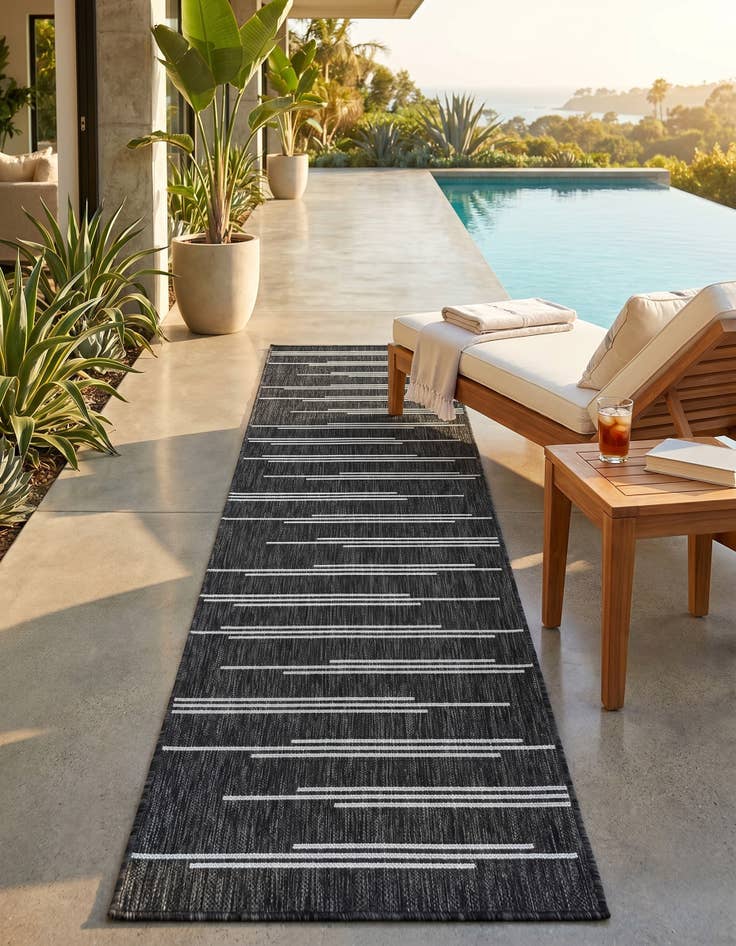 Detail image of 2' x 8' Easy-Clean Modern Indoor / Outdoor Runner Rug