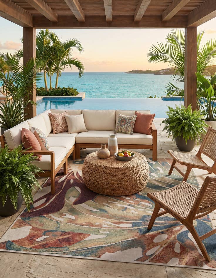 Detail image of 10' x 13' Easy-Clean Baja Indoor / Outdoor Rug