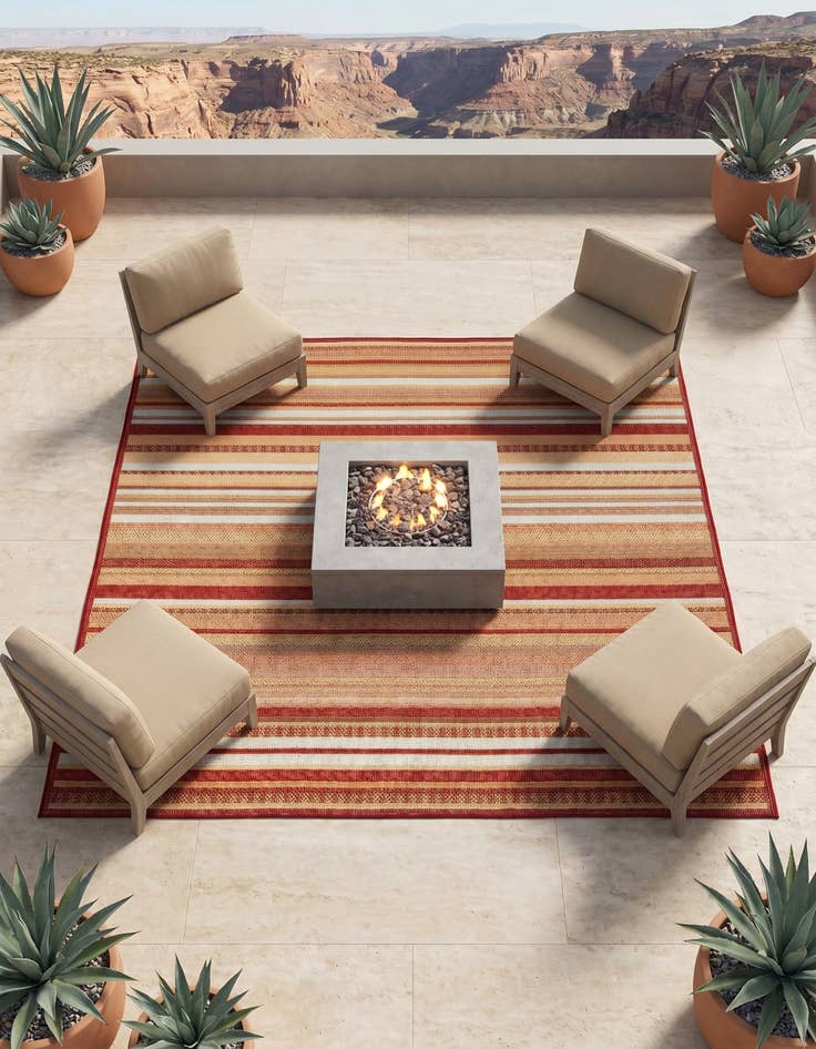 Detail image of 7' 10 x 7' 10 Easy-Clean Baja Indoor / Outdoor Square Rug