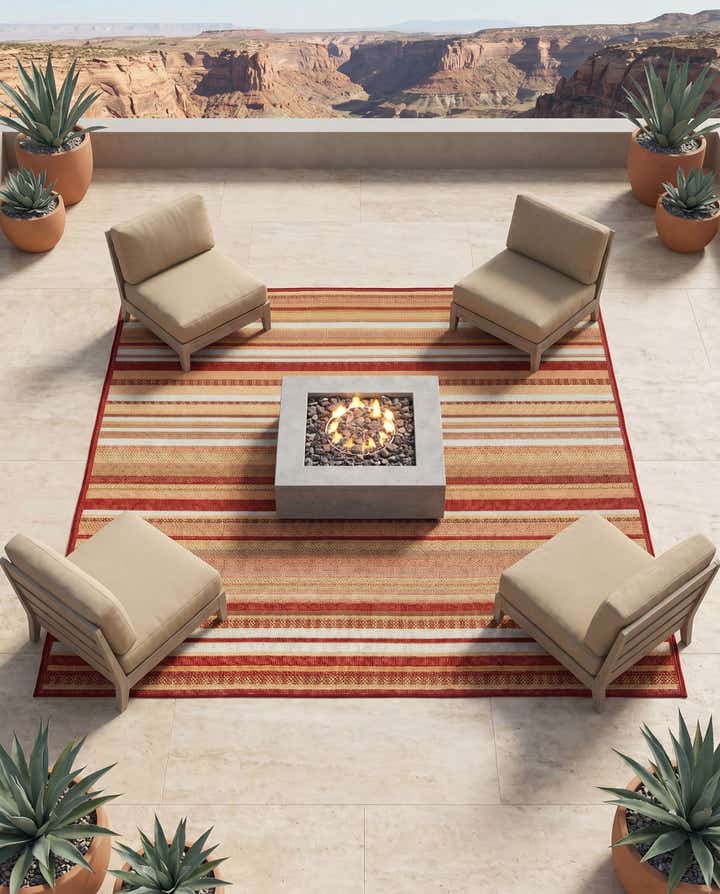 7' 10 x 7' 10 Easy-Clean Baja Indoor / Outdoor Square Rug