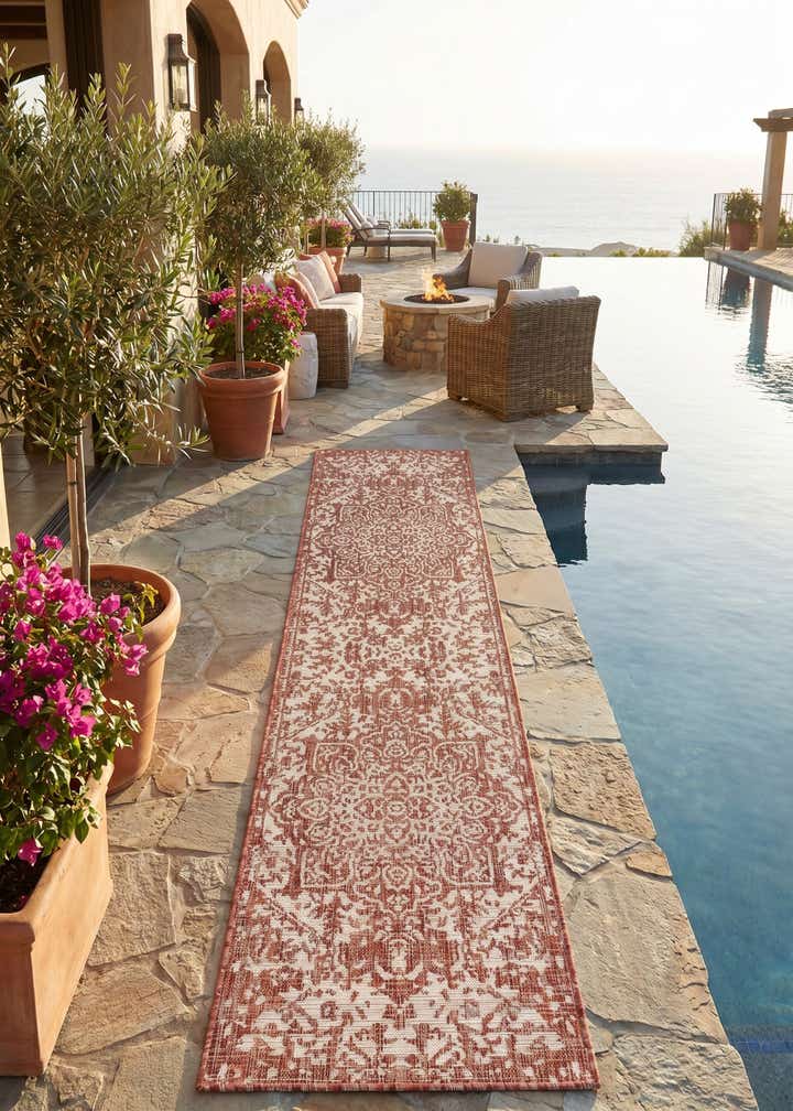 2' x 8' Easy-Clean Jill Zarin Dubai Indoor / Outdoor Runner Rug