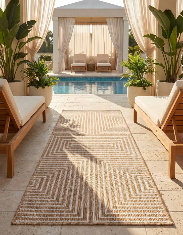 Detail image of 2' x 5' 3 Easy-Clean Modern Indoor / Outdoor Runner Rug