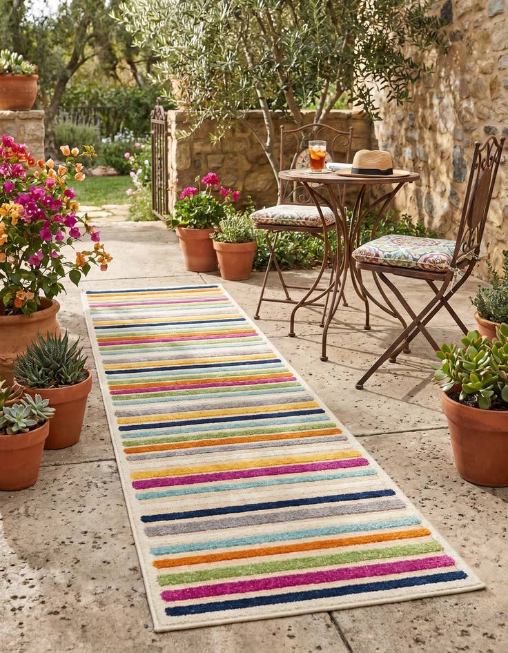 Detail image of 2' x 10' Easy-Clean Aruba Indoor / Outdoor Runner Rug