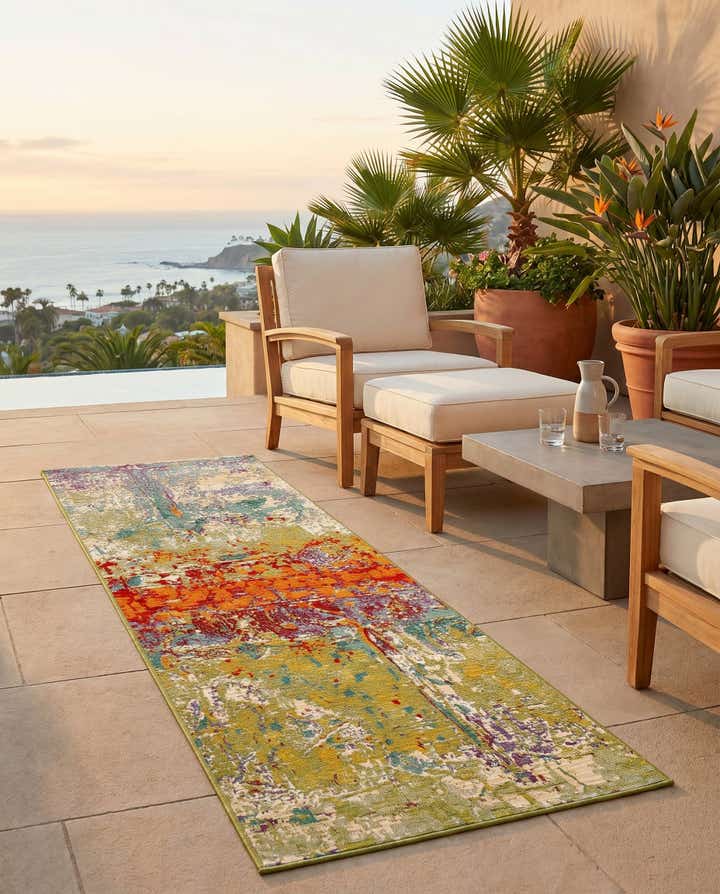 2' x 6' Easy-Clean Modern Indoor / Outdoor Runner Rug