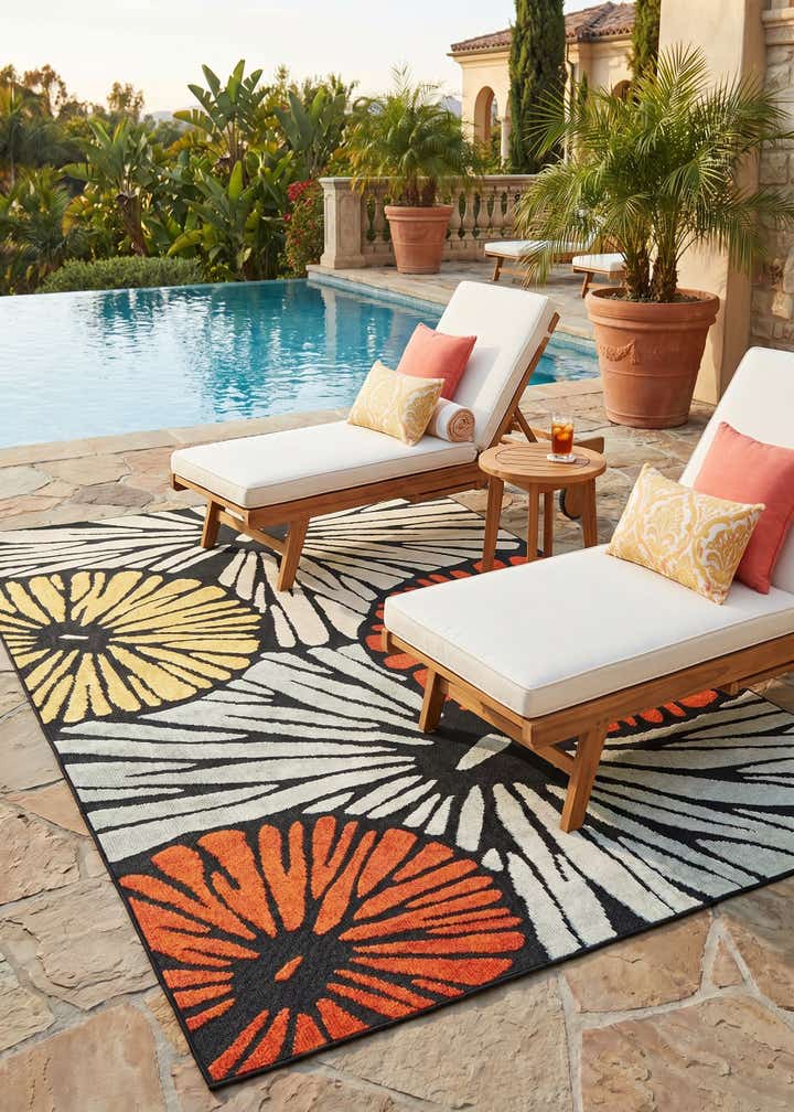 6' x 9' Easy-Clean Casablanca Indoor / Outdoor Rug