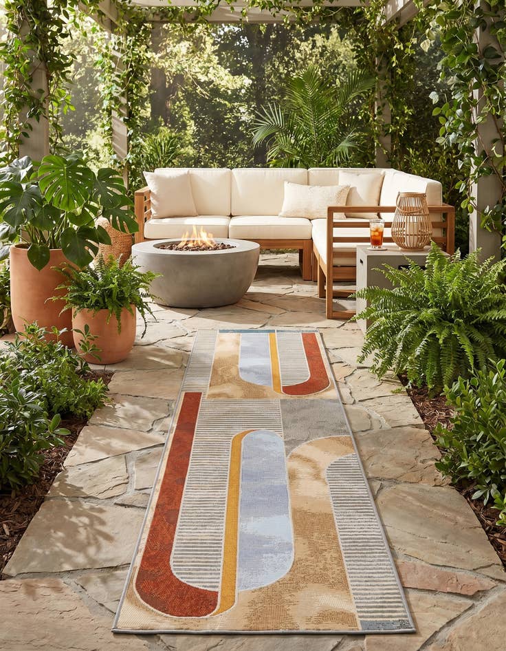 Detail image of 2' x 8' Easy-Clean Modern Indoor / Outdoor Runner Rug