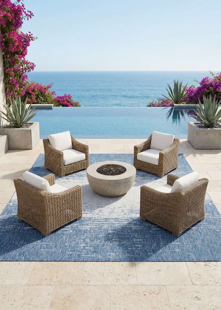 13' x 13' Easy-Clean Modern Indoor / Outdoor Square Rug