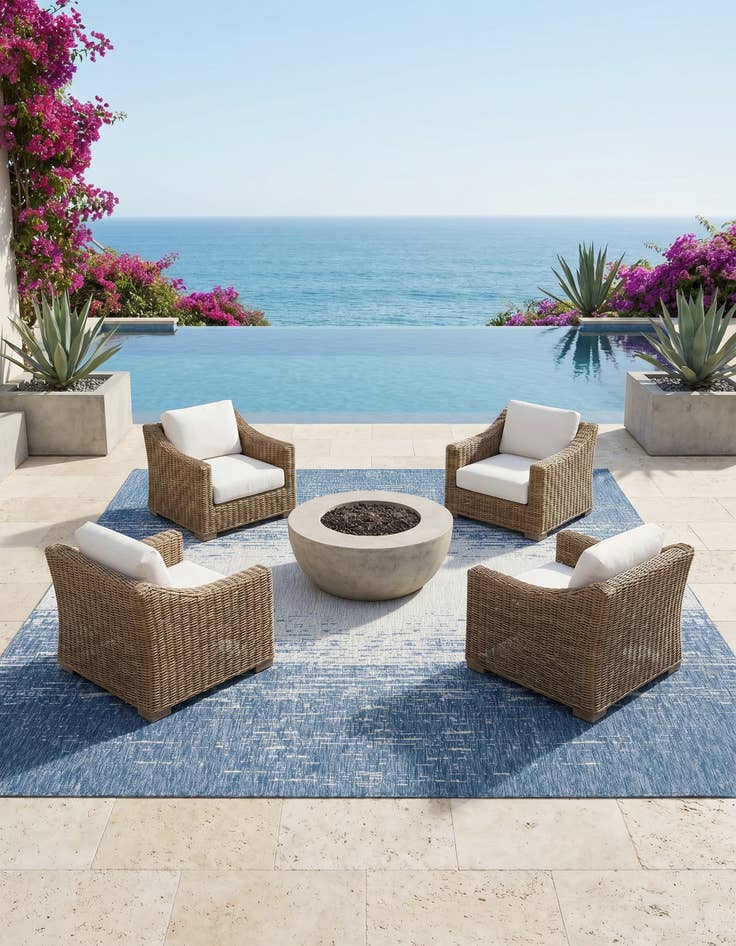 Detail image of 13' x 13' Easy-Clean Modern Indoor / Outdoor Square Rug