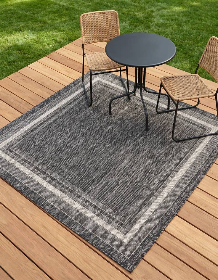 Detail image of 5' 3 x 5' 3 Easy-Clean Border Indoor / Outdoor Square Rug