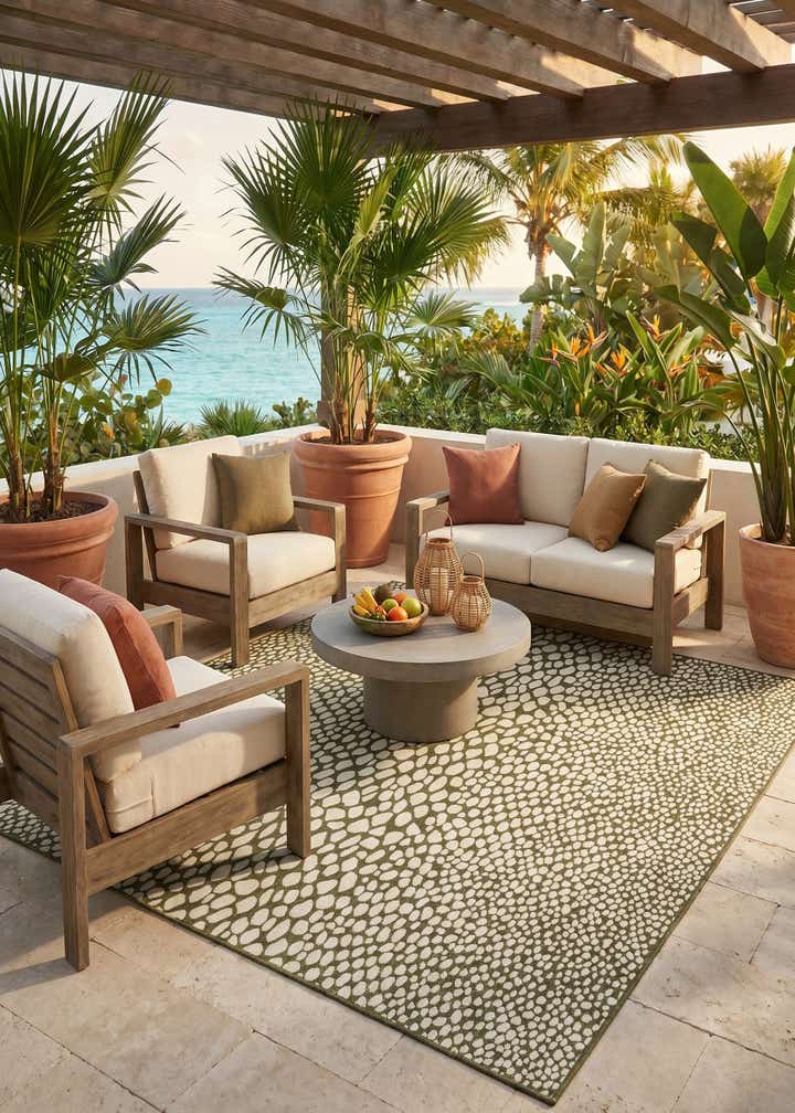 7' 10 x 7' 10 Easy-Clean Jill Zarin Cape Town Indoor / Outdoor Square Rug