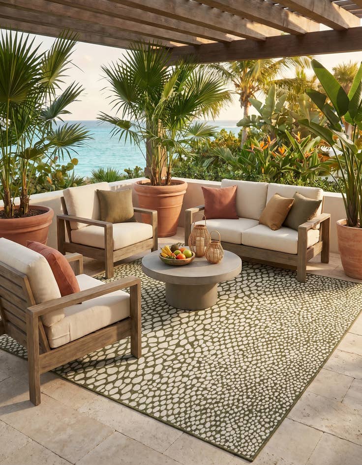 Detail image of 7' 10 x 7' 10 Easy-Clean Jill Zarin Cape Town Indoor / Outdoor Square Rug