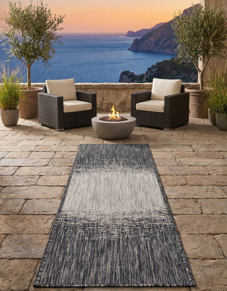 Detail image of 2' x 6' Easy-Clean Modern Indoor / Outdoor Runner Rug