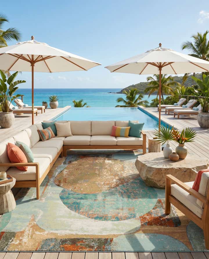 9' x 12' Easy-Clean Modern Indoor / Outdoor Rug