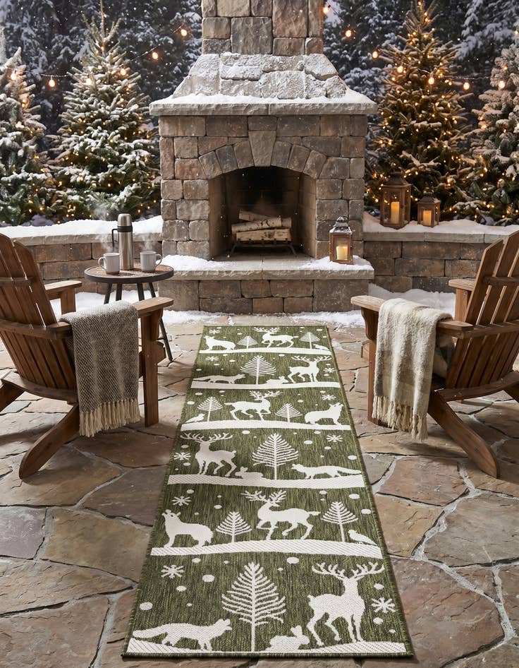 Detail image of 2' x 8' Easy-Clean Holiday Indoor / Outdoor Runner Rug
