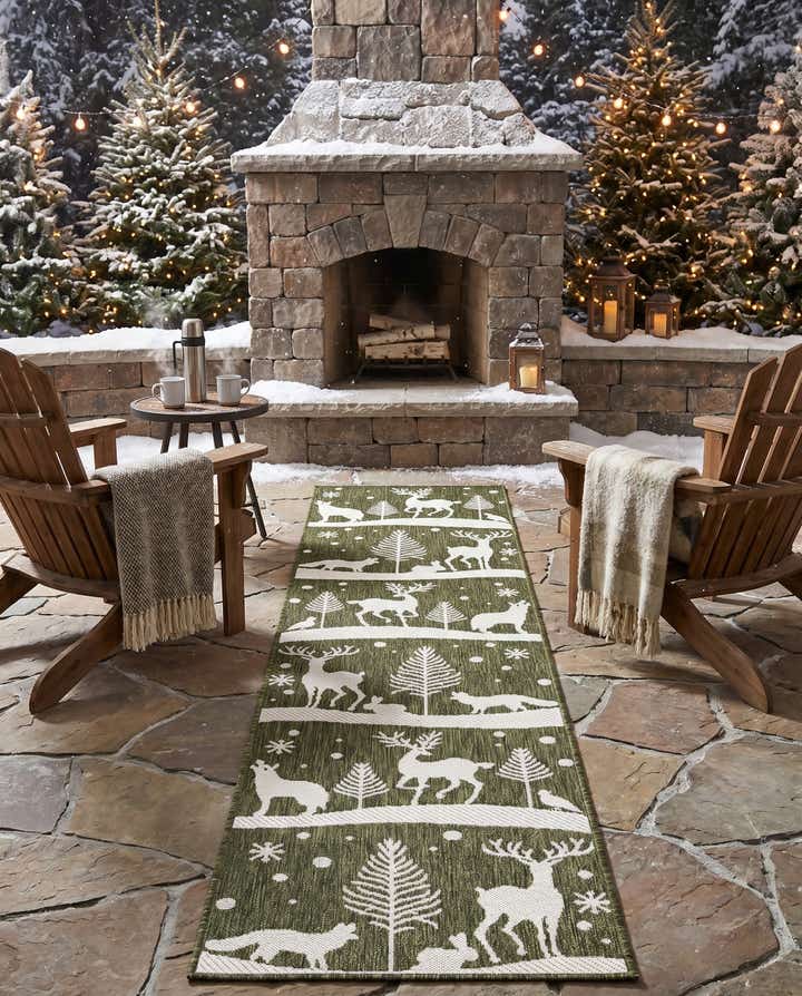 2' x 8' Easy-Clean Holiday Indoor / Outdoor Runner Rug