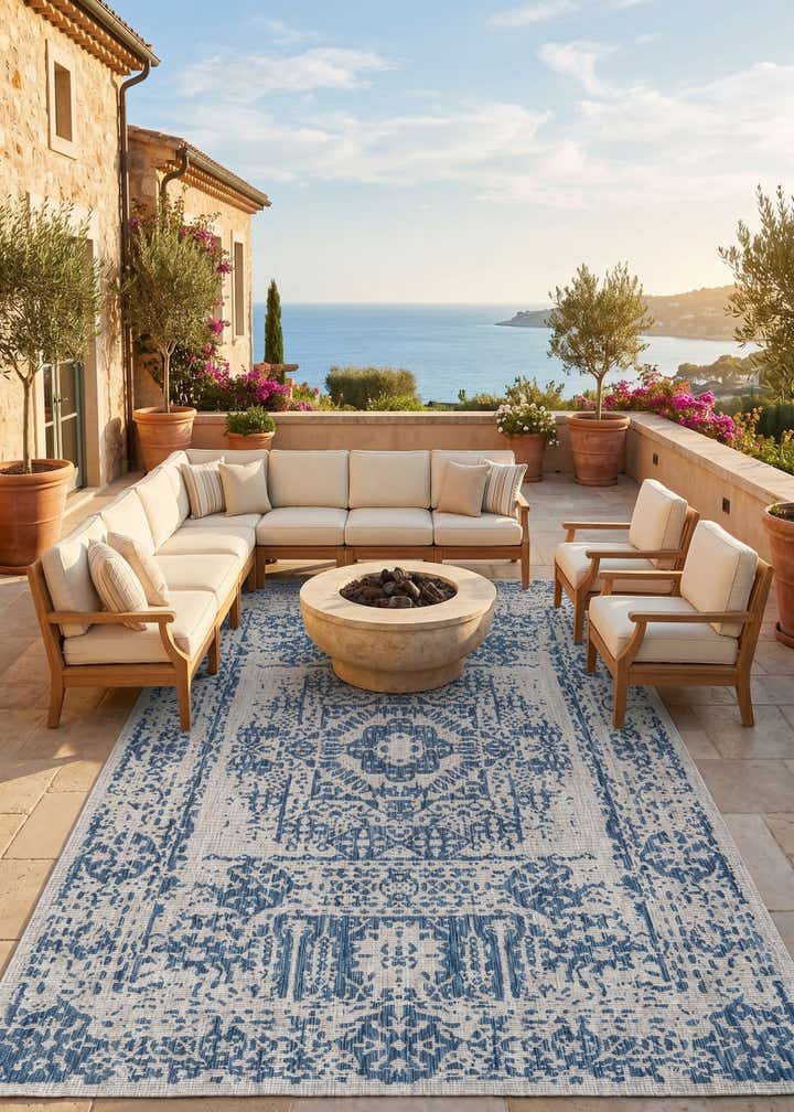 10' x 13' Easy-Clean Traditional Indoor / Outdoor Rug