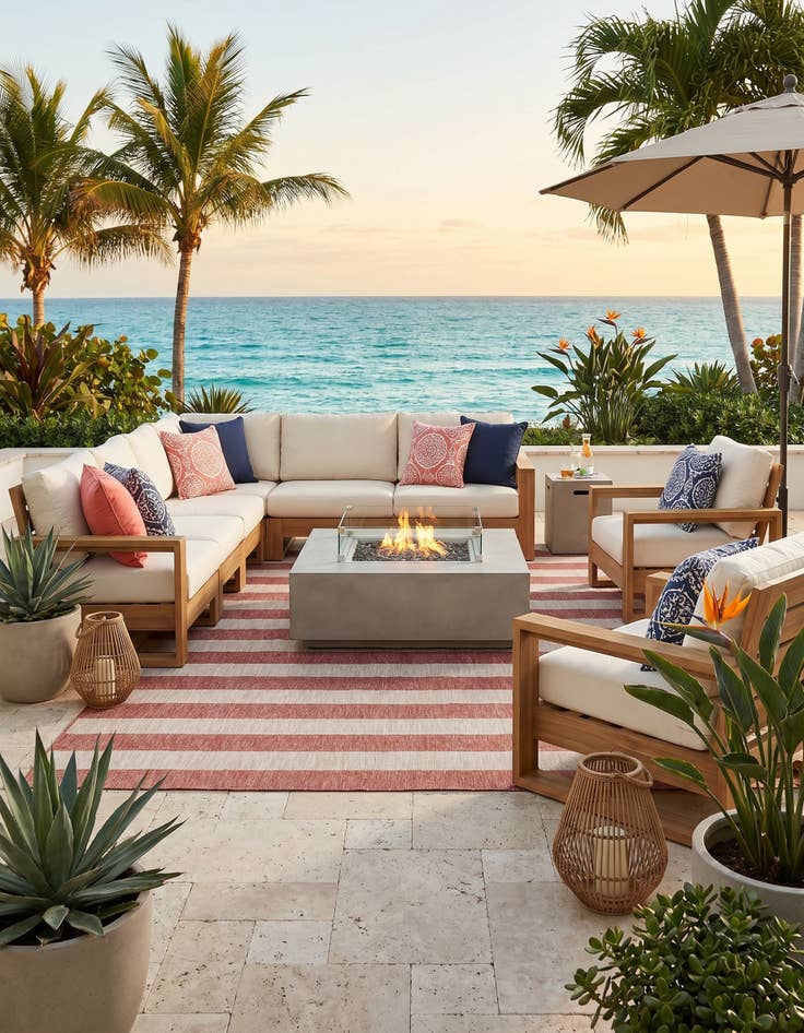 Detail image of 10' x 14' Easy-Clean Ribbon Indoor / Outdoor Rug