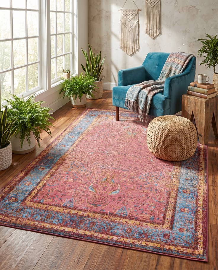 Detail image of 5' 3 x 8' Easy-Clean Traditional Indoor / Outdoor Rug