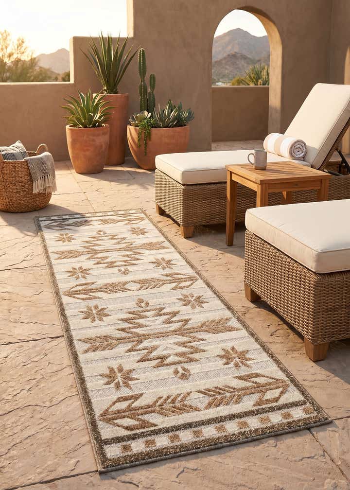 2' x 6' Easy-Clean Modern Indoor / Outdoor Runner Rug