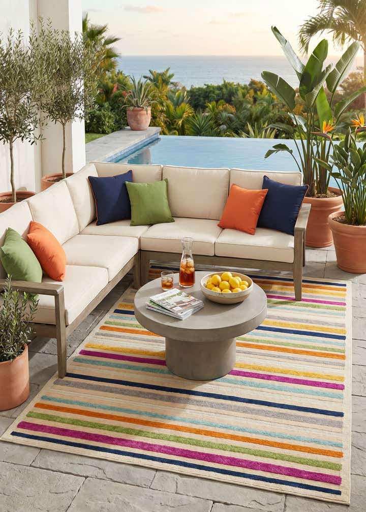 5' 3 x 8' Easy-Clean Aruba Indoor / Outdoor Rug