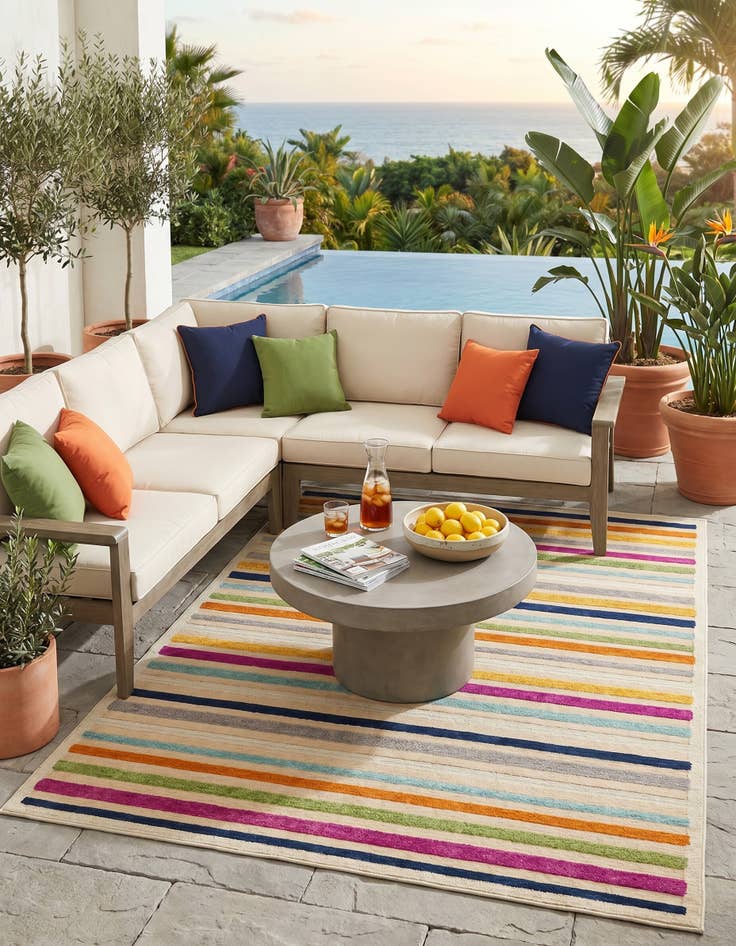 Detail image of 5' 3 x 8' Easy-Clean Aruba Indoor / Outdoor Rug