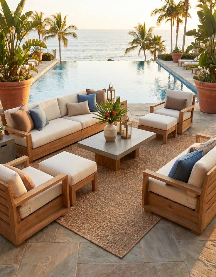 Detail image of 8' x 11' 4 Easy-Clean Modern Indoor / Outdoor Rug