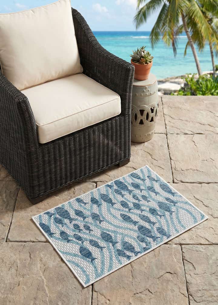 2' x 3' 1 Easy-Clean Coastal Indoor / Outdoor Rug