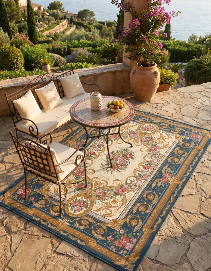 Detail image of 5' x 8' Easy-Clean Traditional Indoor / Outdoor Rug
