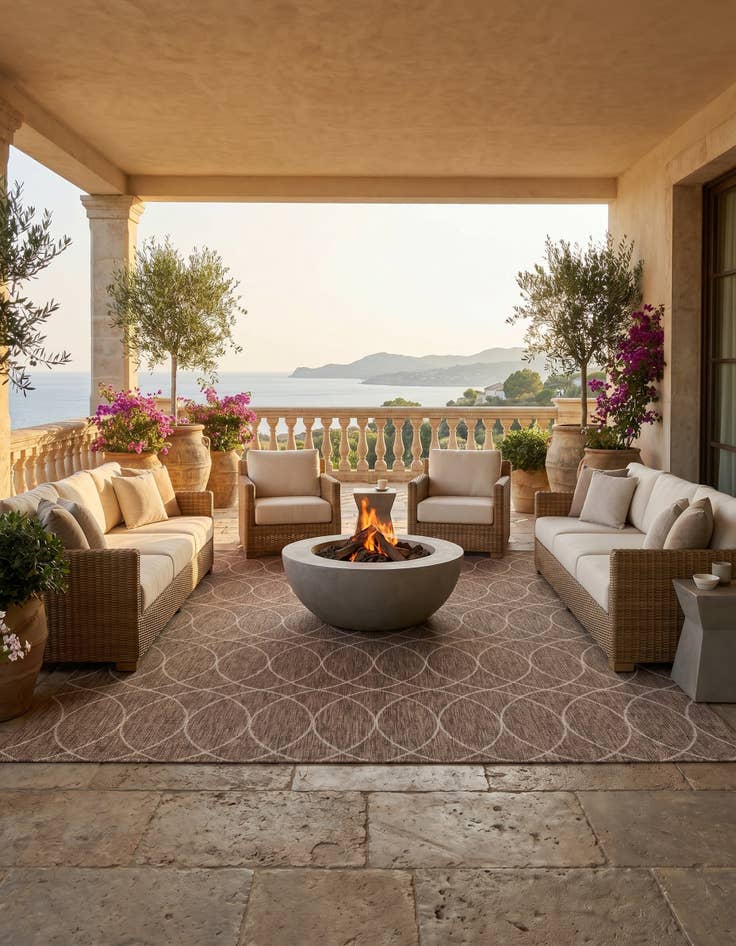 Detail image of 10' x 14' Easy-Clean Lattice Indoor / Outdoor Rug