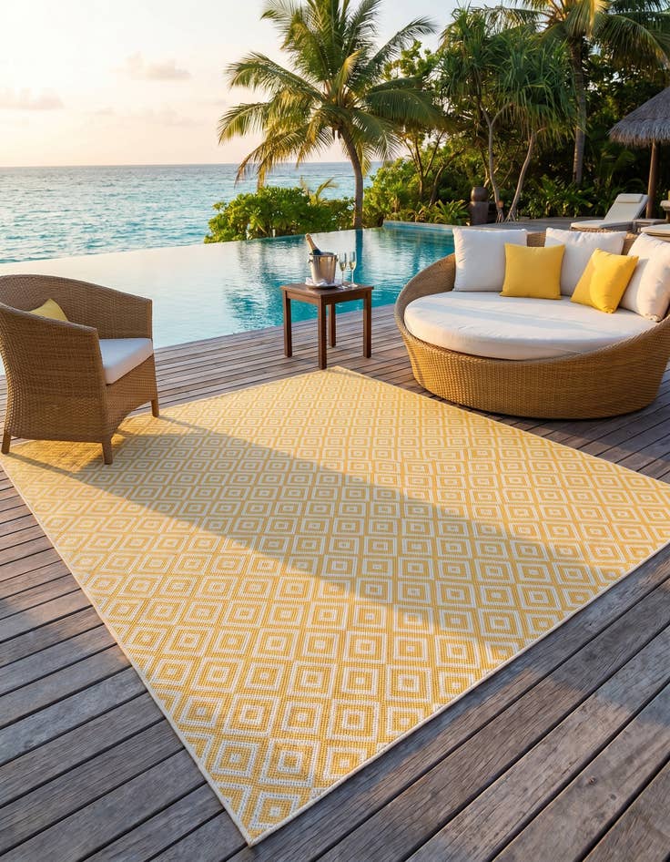 Detail image of 7' 10 x 7' 10 Easy-Clean Jill Zarin Costa Rica Indoor / Outdoor Square Rug