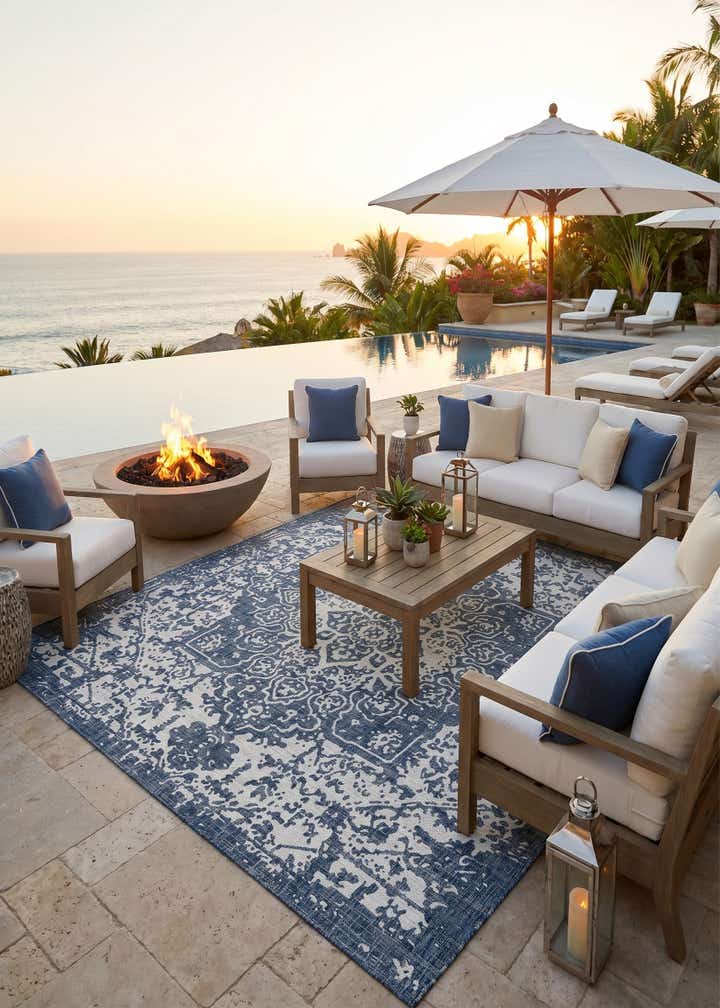 10' 8 x 10' 8 Easy-Clean Jill Zarin Dubai Indoor / Outdoor Square Rug