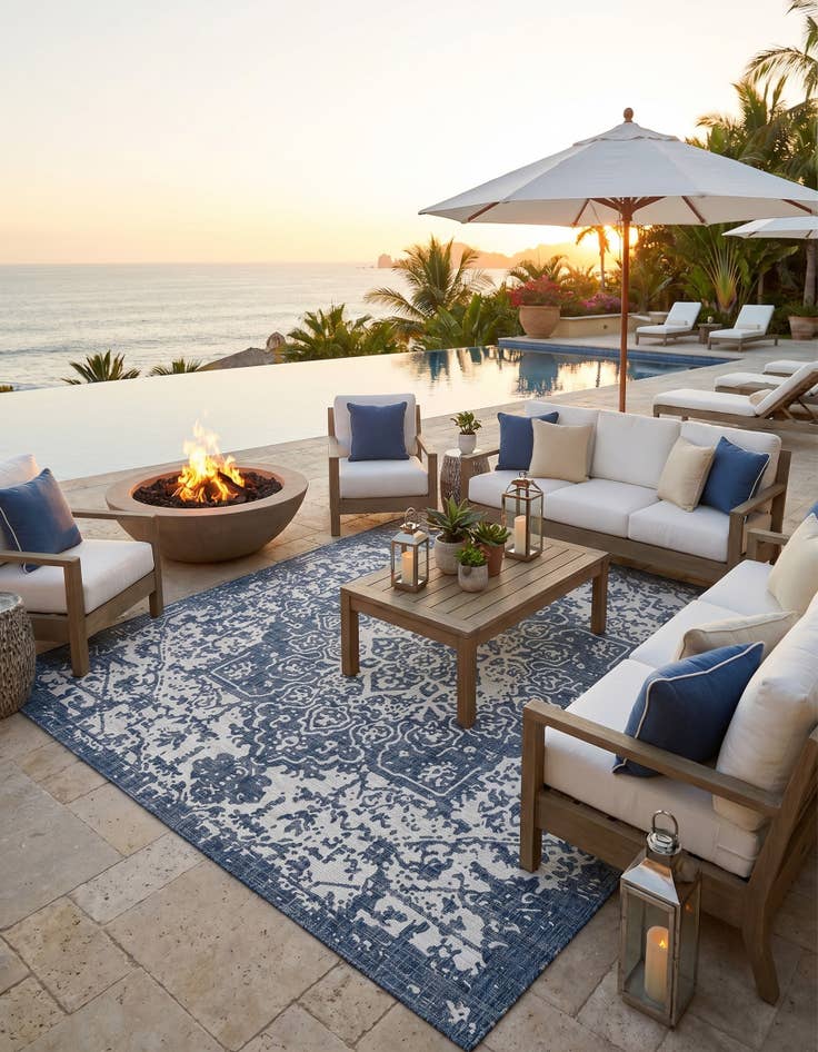Detail image of 10' 8 x 10' 8 Easy-Clean Jill Zarin Dubai Indoor / Outdoor Square Rug