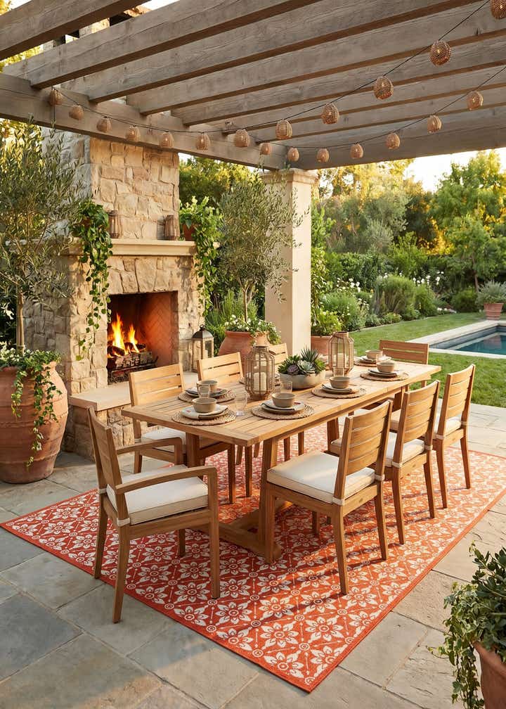 9' x 12' Easy-Clean Lattice Indoor / Outdoor Rug