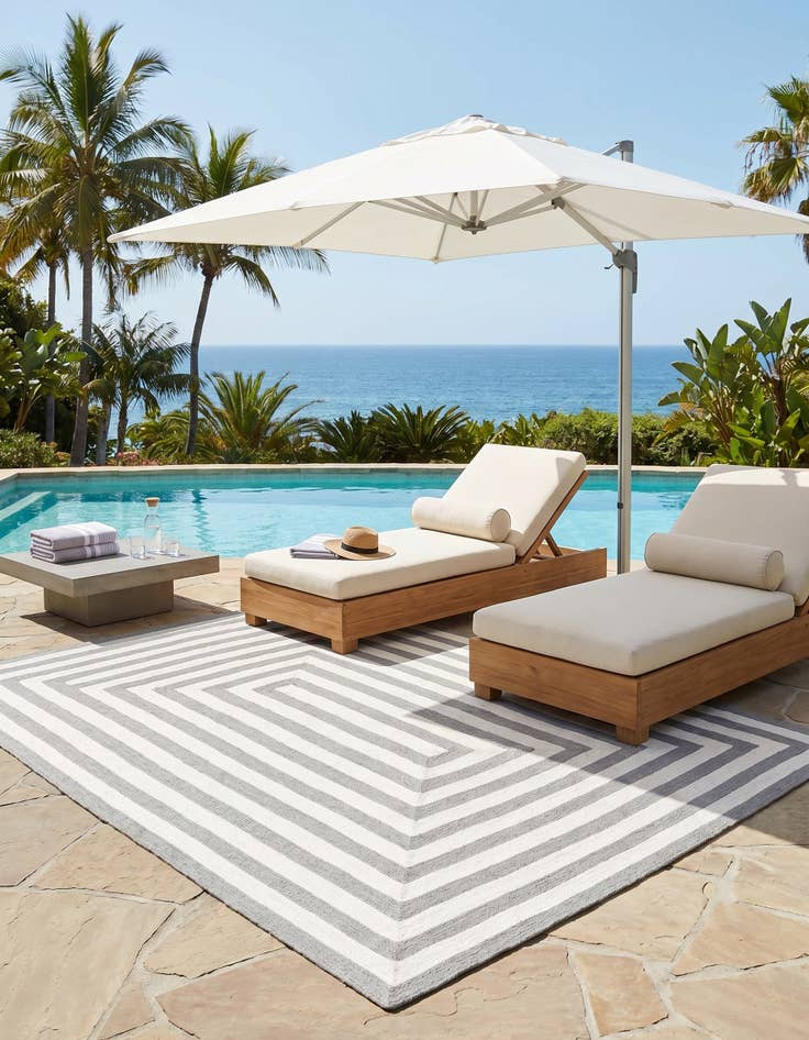 Detail image of 9' x 12' Easy-Clean Eco Verse Washable Indoor / Outdoor Rug